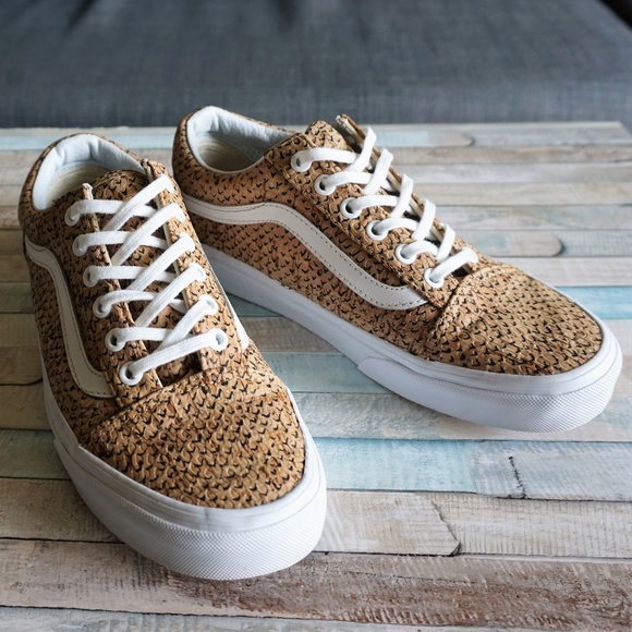 Vans Shoes - VANS Cork Old Skool Lace Up Low Top Tan Sneakers 7